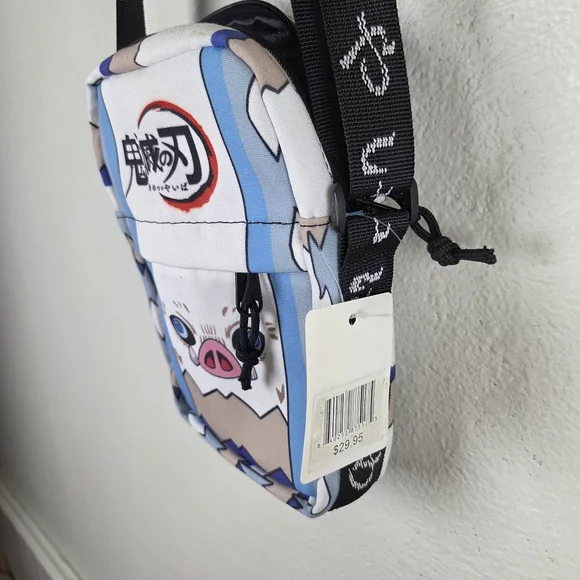 Anime Sacoche Demon Slayer Bleu et Blanc Inosuke Hashibara Crossbody Bag - Picture 4 of 7